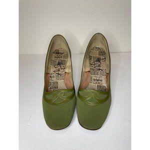 Vintage Women High Heel Shoes Green Suede 60's/70's by Air Step Size 6.5